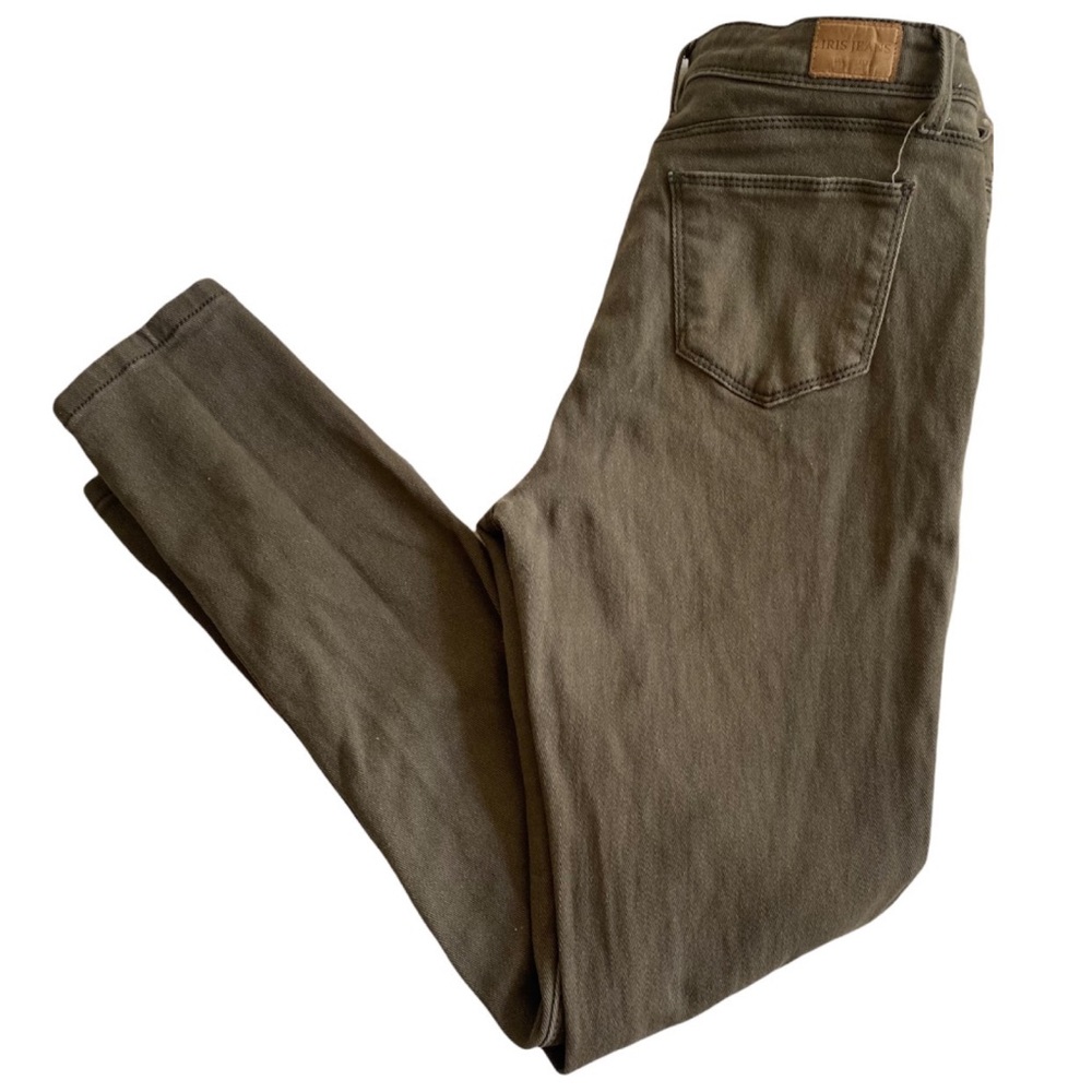 Iris Jeans | Women’s Olive Green Skinny Distressed Jeans Size 9 (Juniors)